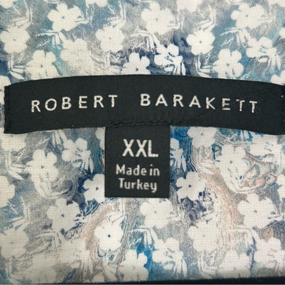 Robert Barakett Floral Short Sleeve Quiet Confidence Button Up Shirt - Picture 3 of 5